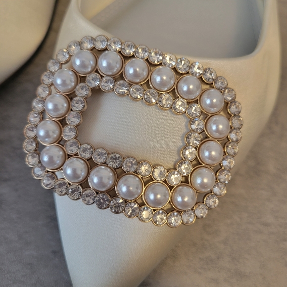 Bridal size 10  ASOS DESIGN Wide Fit Laura embellished ballet flats - Picture 6 of 6